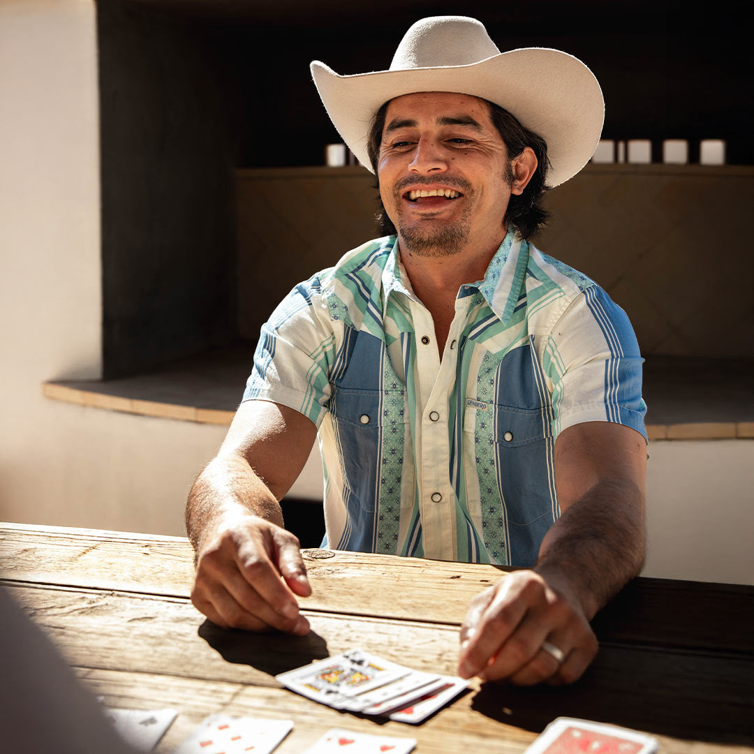 The Wyatt Pearl Snap Short Sleeve Serape Shirt