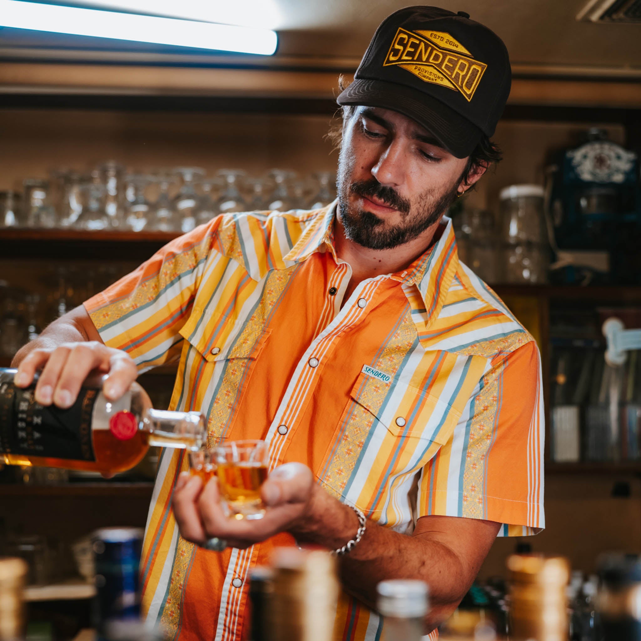 The Wyatt Pearl Snap Short Sleeve Serape Shirt