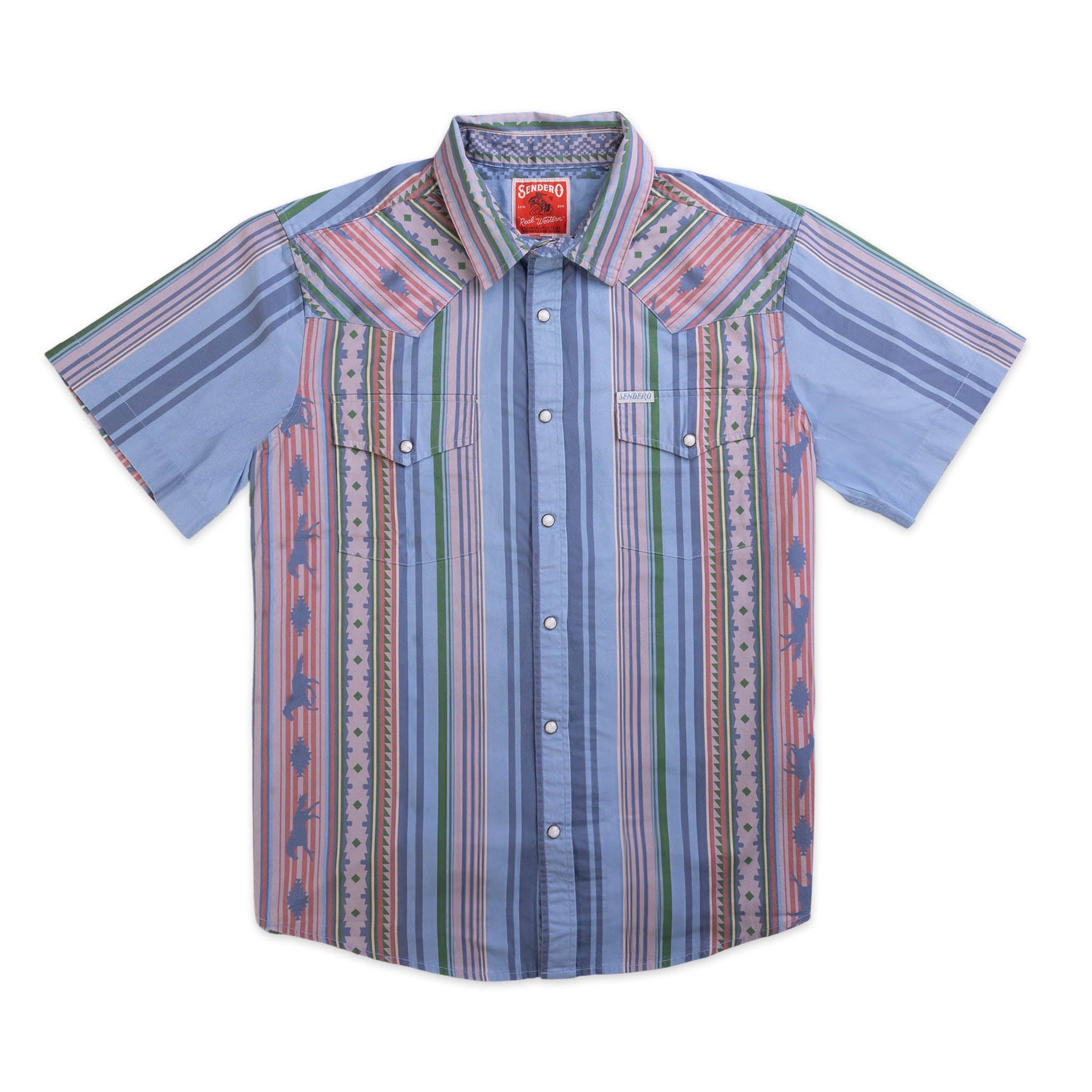 The Wyatt Pearl Snap Short Sleeve Serape Shirt