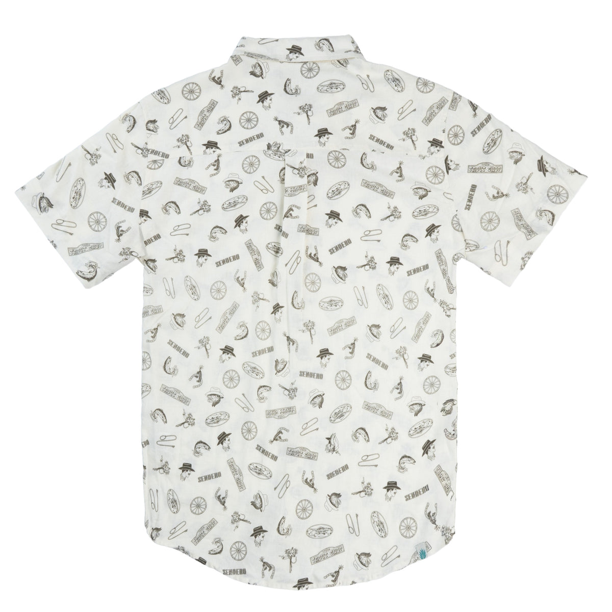 City Slicker Button Up Short Sleeve - Trout Shop Print - Cream