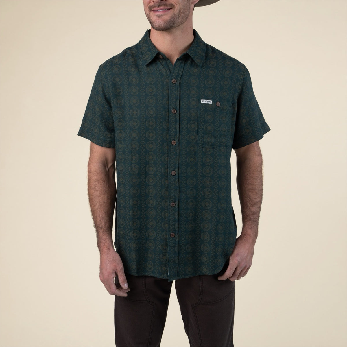 City Slicker Button Up Short Sleeve - Ojinaga - Green