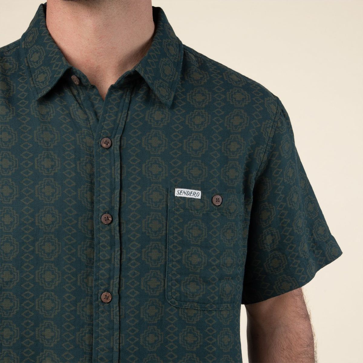 City Slicker Button Up Short Sleeve - Ojinaga - Green