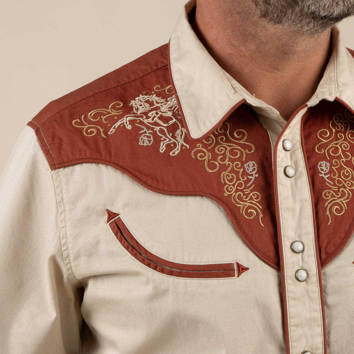 The Cody Western Short Sleeve Shirt - Oat
