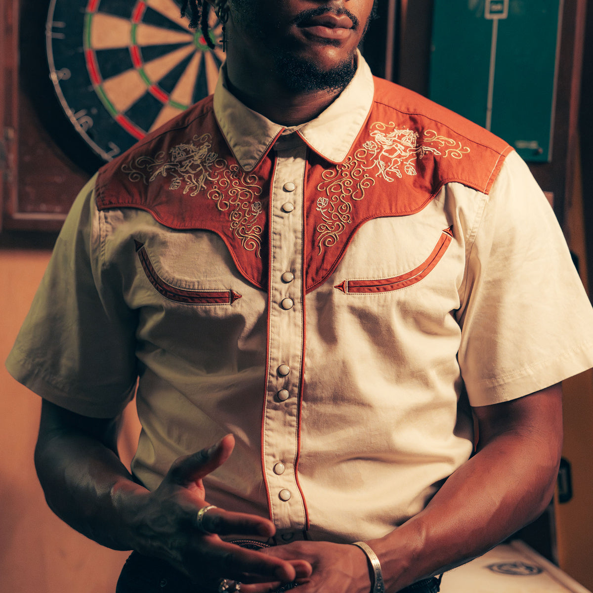The Cody Western Short Sleeve Shirt - Oat