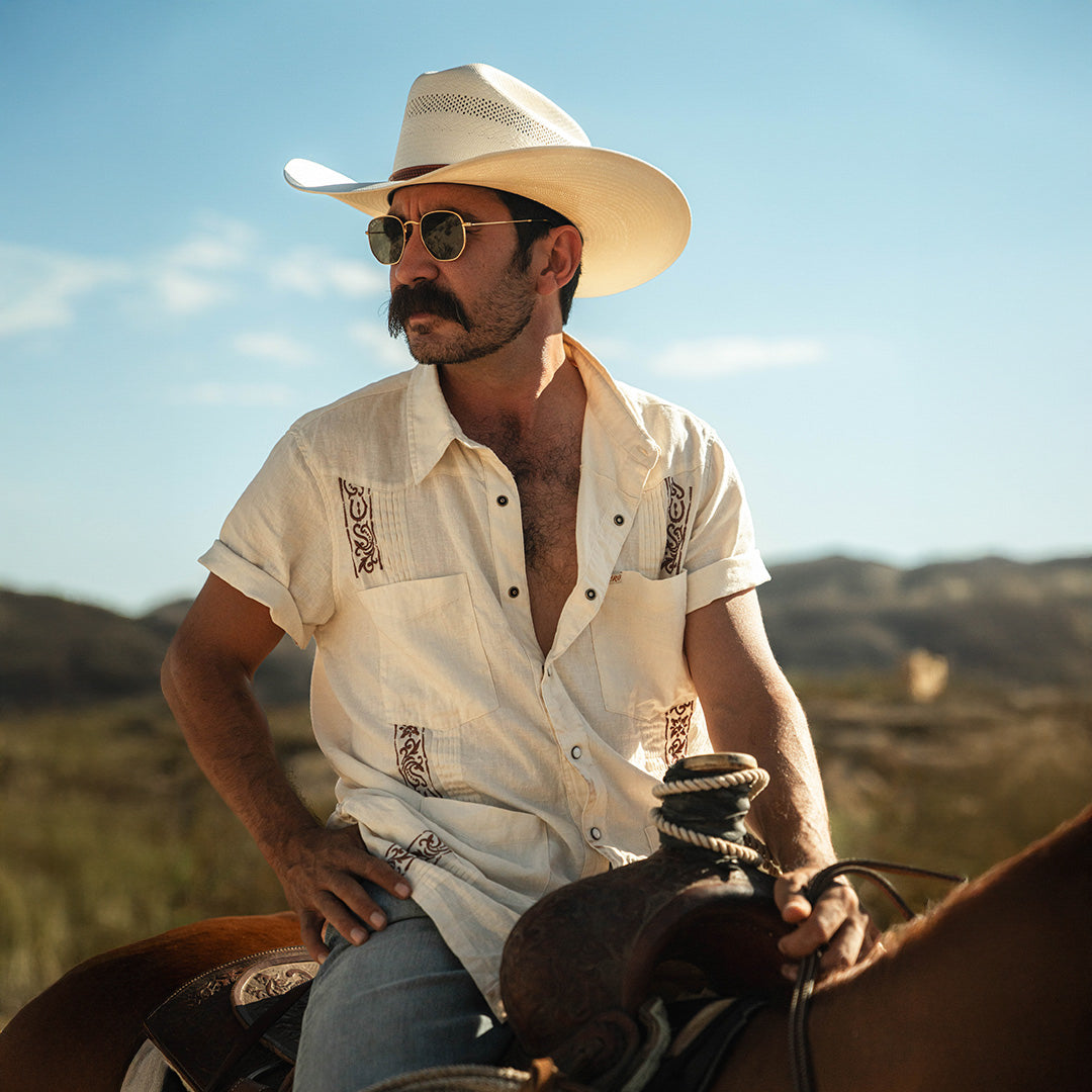 Caballero Guayabera Shirt - Vintage White
