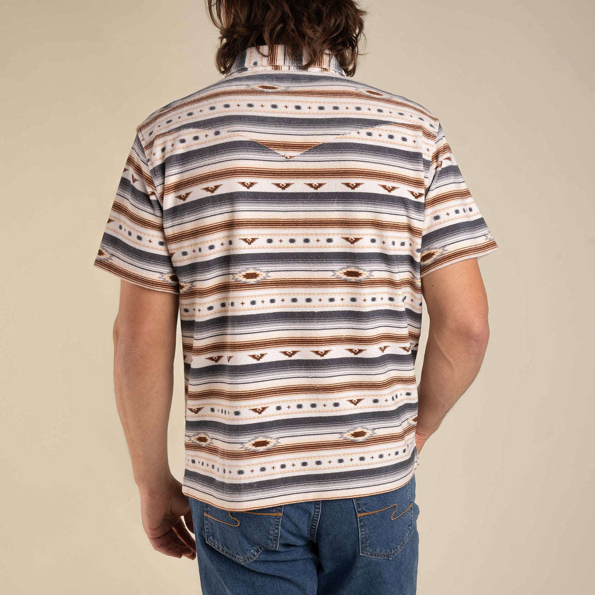 Cantina Terry Polo - Gray/Tan Southwest