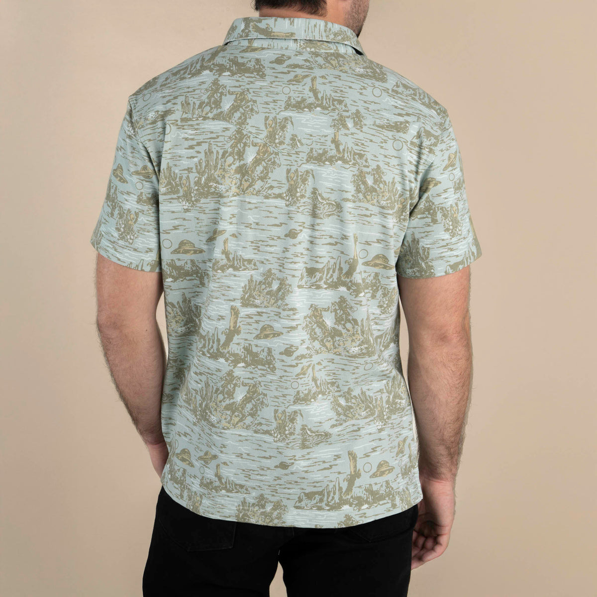 Cantina Pique Polo Short Sleeve Shirt - Desert Abduction Print
