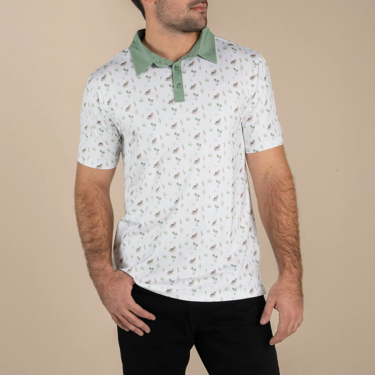 High Noon Performance Polo - Oasis - White