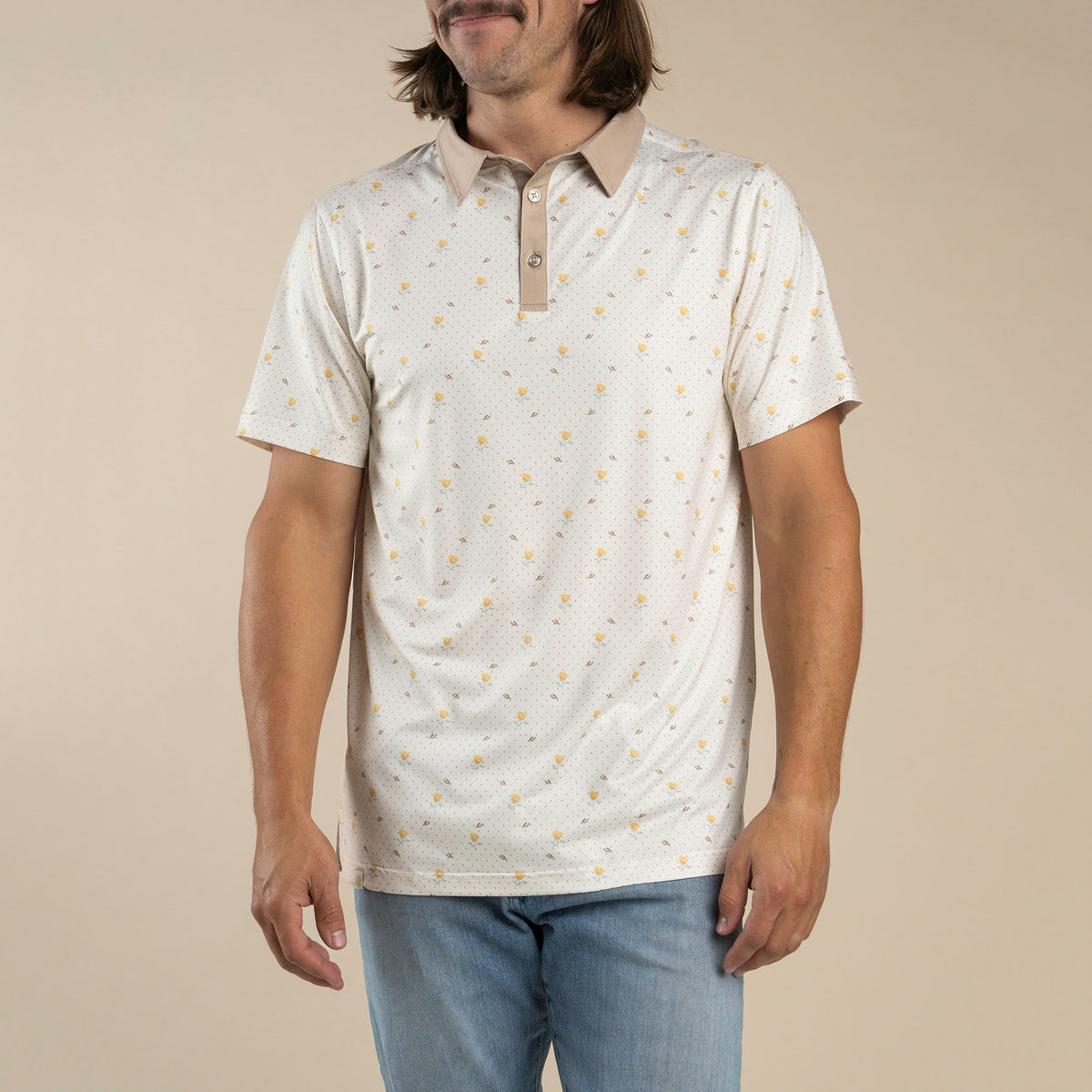 High Noon Performance Polo - Texas Rose Print