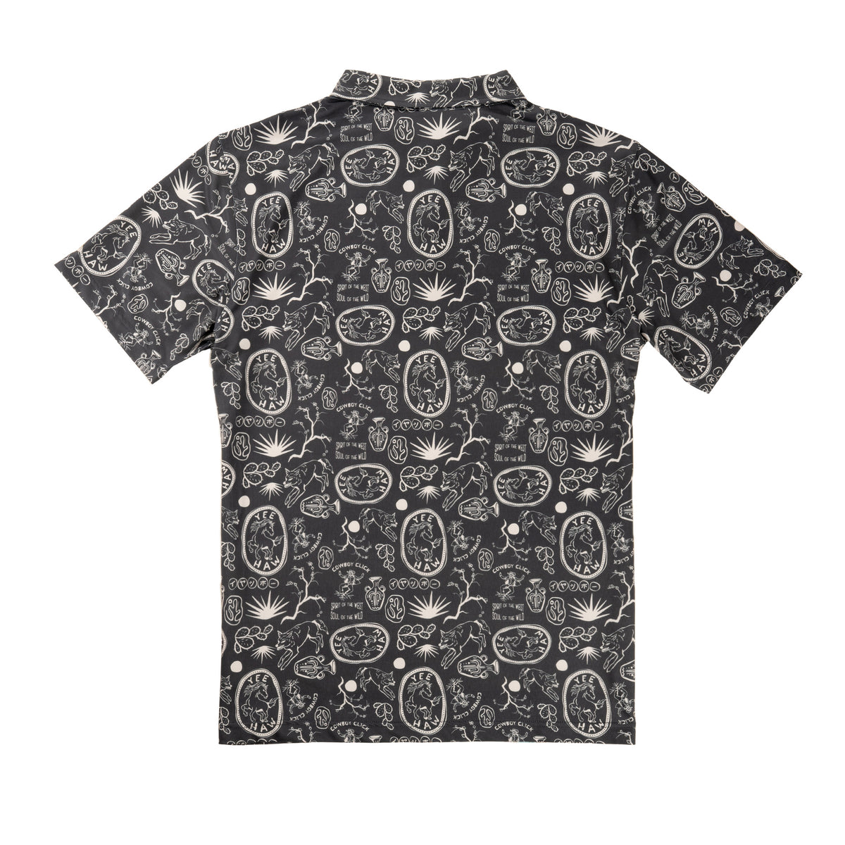 High Noon Performance Polo - Haw Yee Print - Charcoal