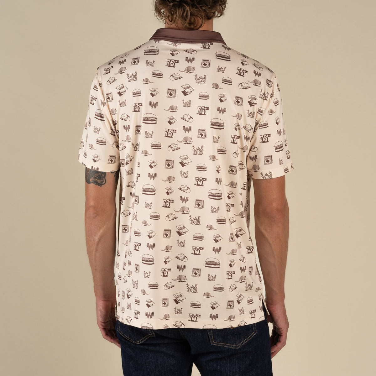 High Noon Performance Polo - Hamburguesa Print