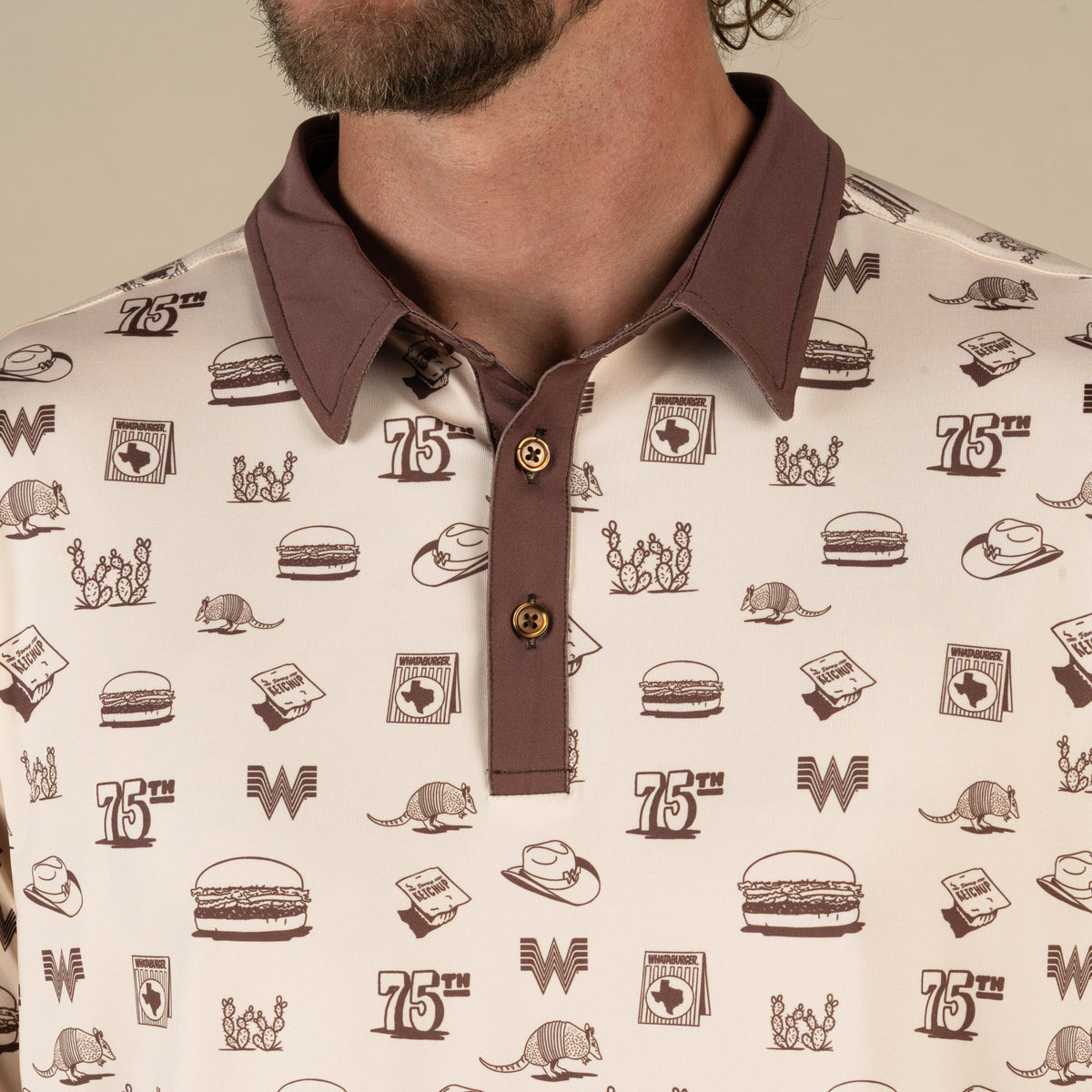 High Noon Performance Polo - Hamburguesa Print