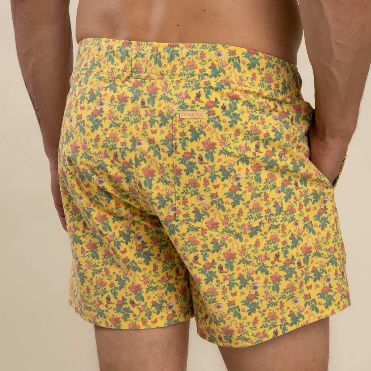 The Barton Elastic Boardshorts - Desert Rose Yellow