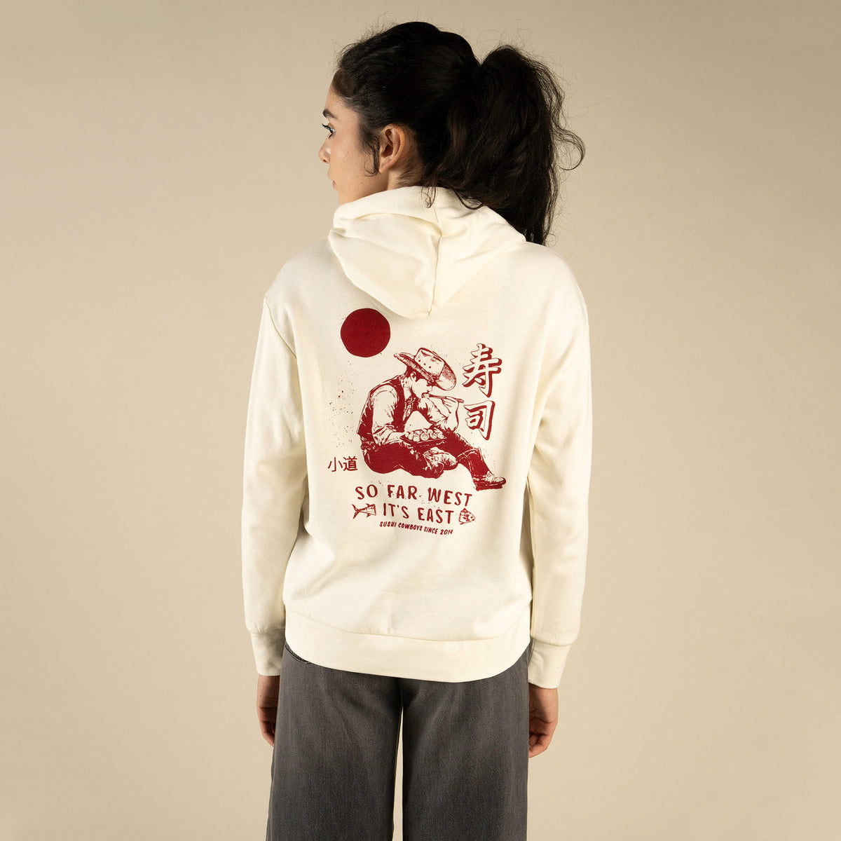 So Far West Crop Hoodie - Vintage White