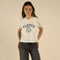 Yippee Ki Yay Boxy Tee - Vintage White/Navy Print