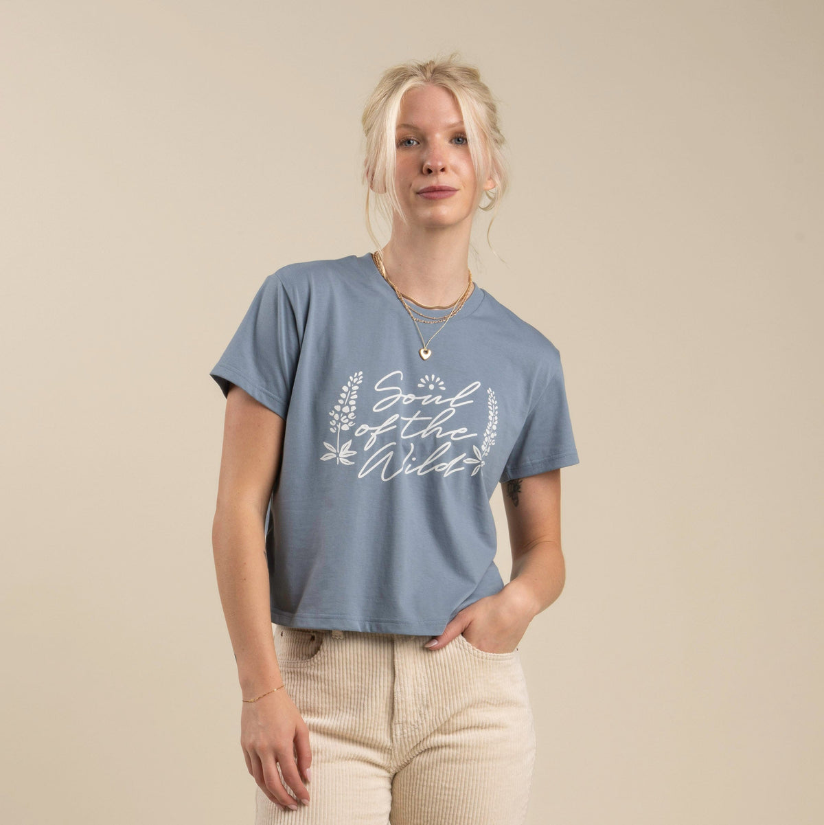 Soul of the Wild Boxy Tee - Washed Slate