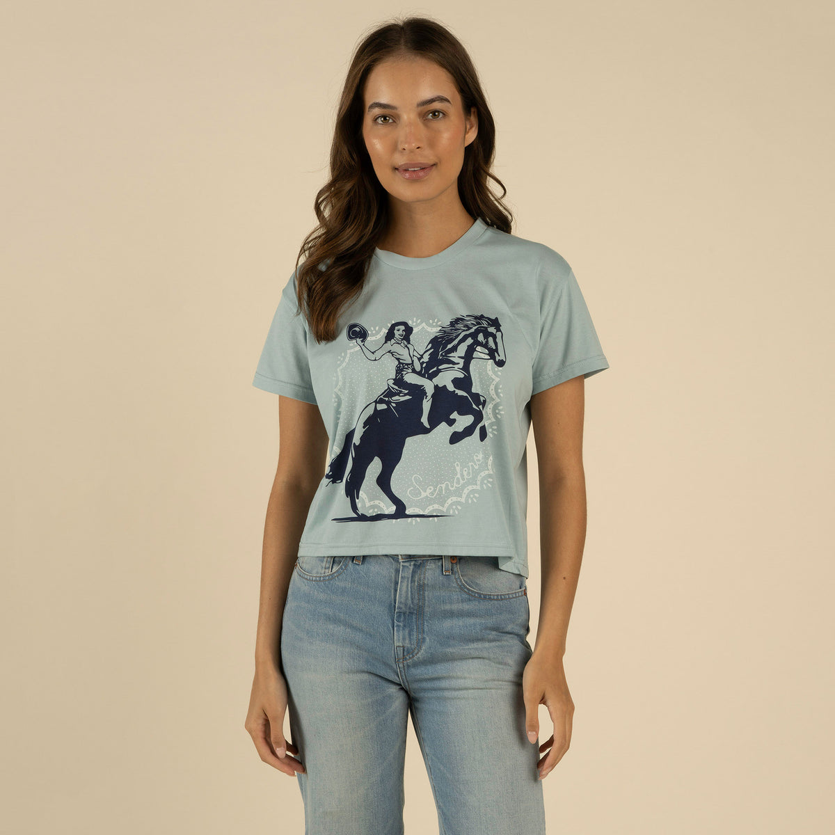 Palomino Boxy Tee - Sterling Blue