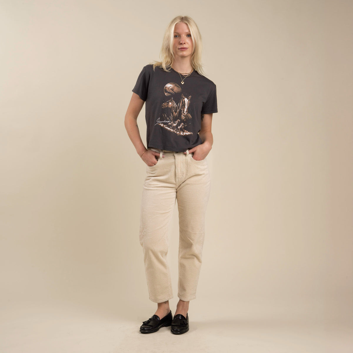 Midnight Riders Boxy Tee - Vintage Black
