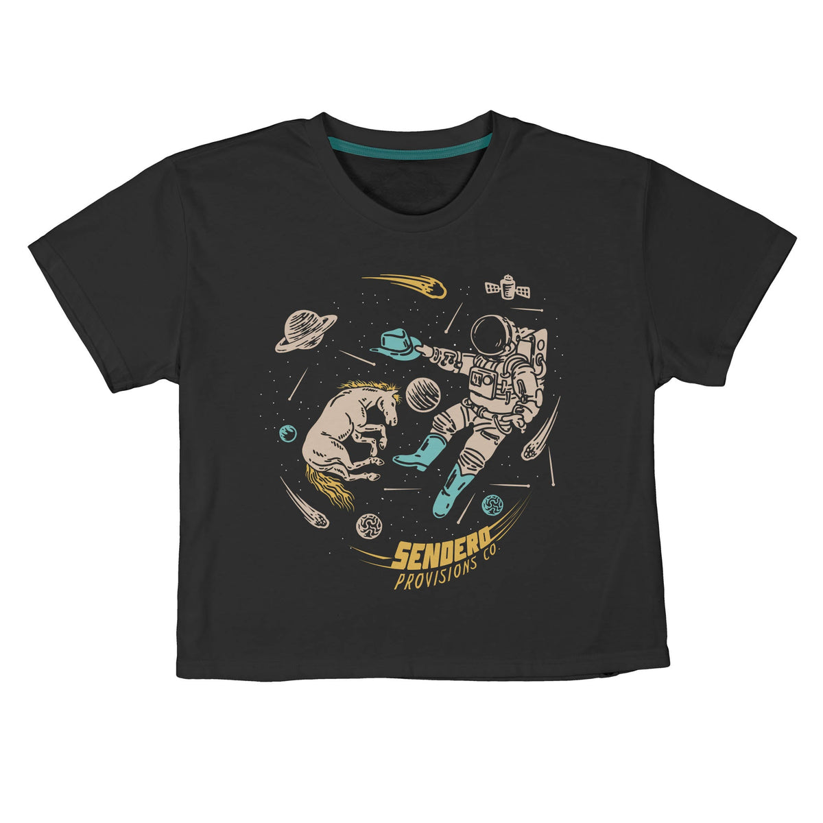 To Space Boxy Tee - Black
