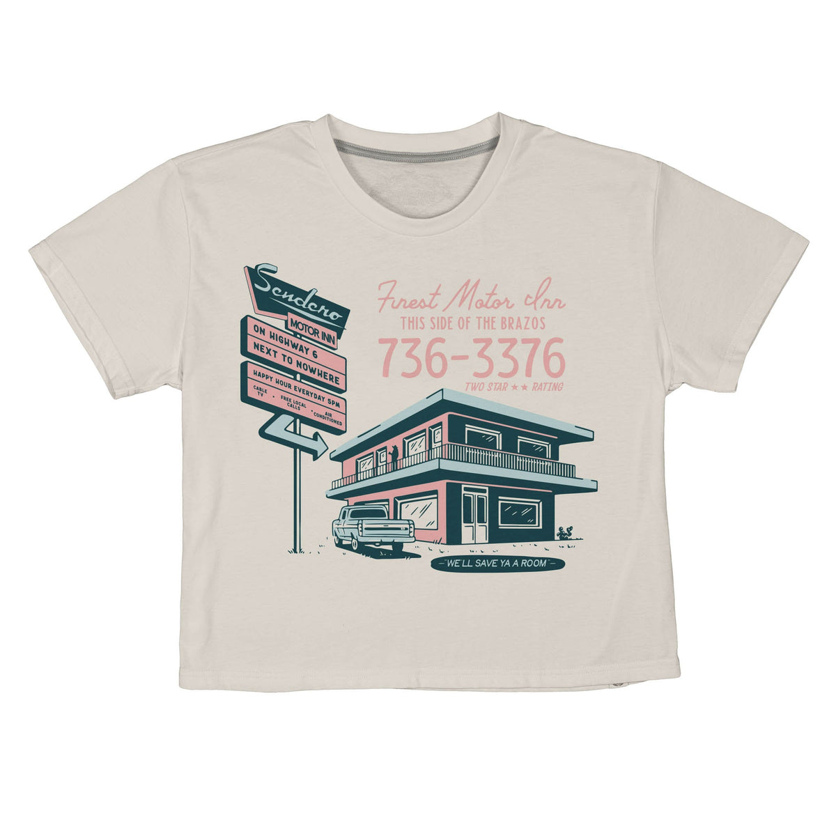 Motor Inn Boxy Tee - Vintage White