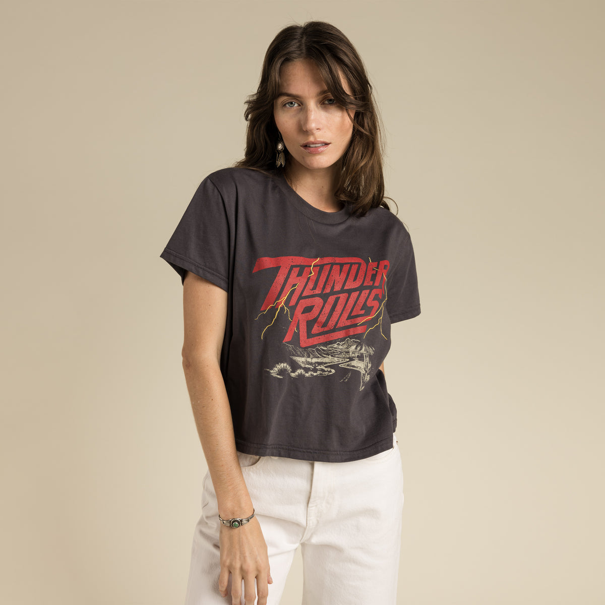 Thunder Rolls Women's Boxy Tee - Vintage Black