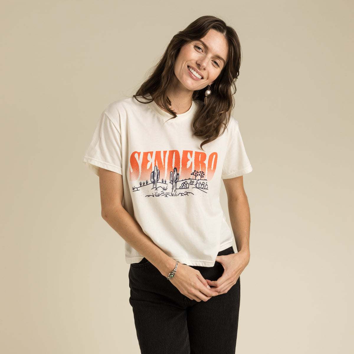 Desert Dreams Women's Boxy Tee - Vintage White