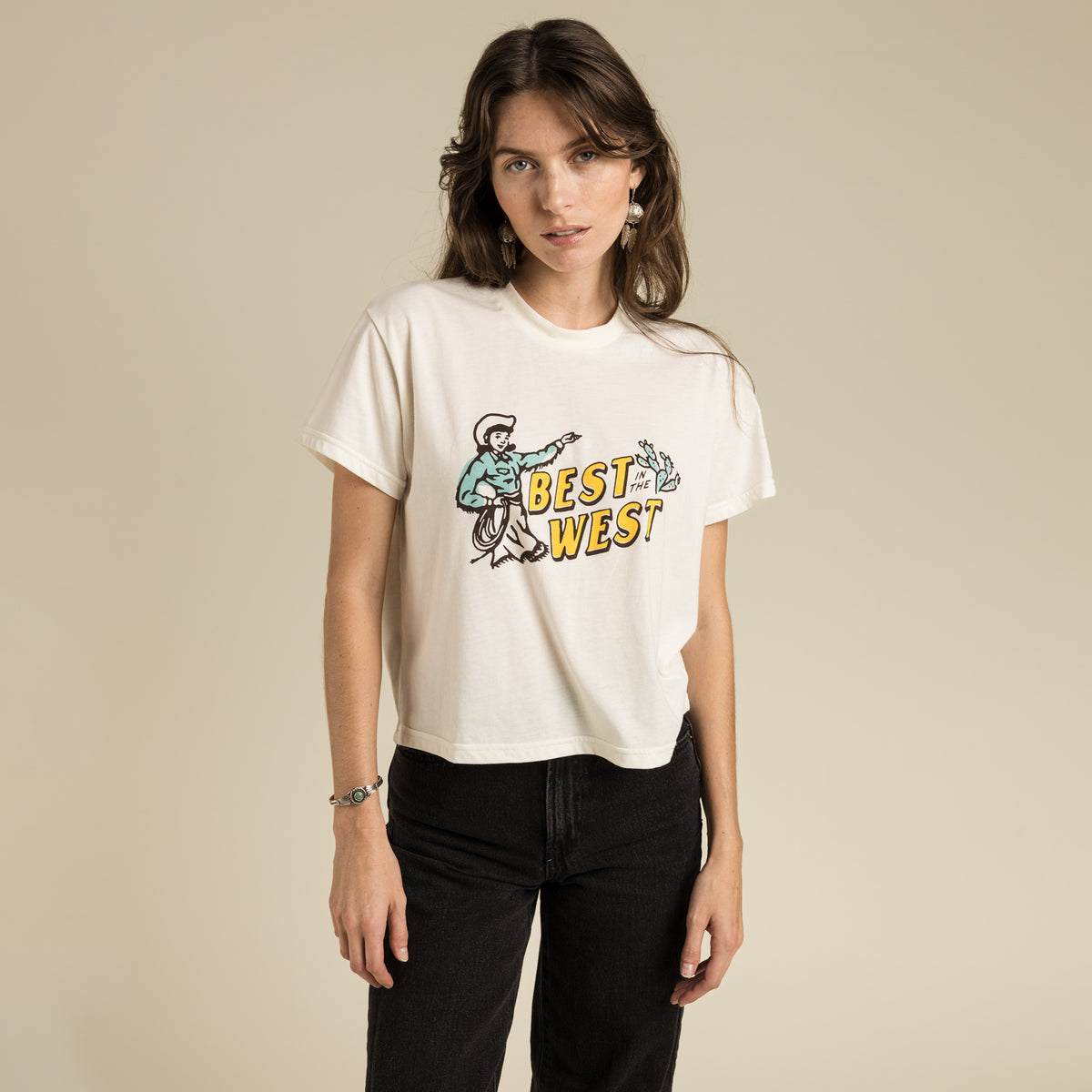 Best In The West Women's Boxy Tee - Vintage White