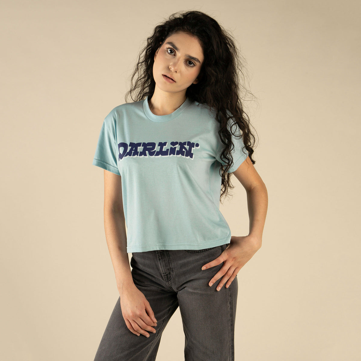Darlin Boxy Tee - Sterling Blue