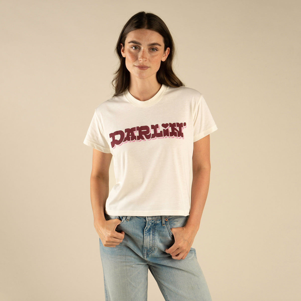 Darlin Boxy Tee - Vintage White