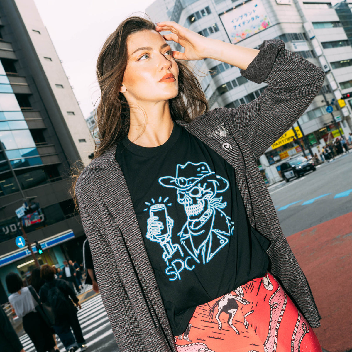 Broadway Bones Boxy Tee - Black