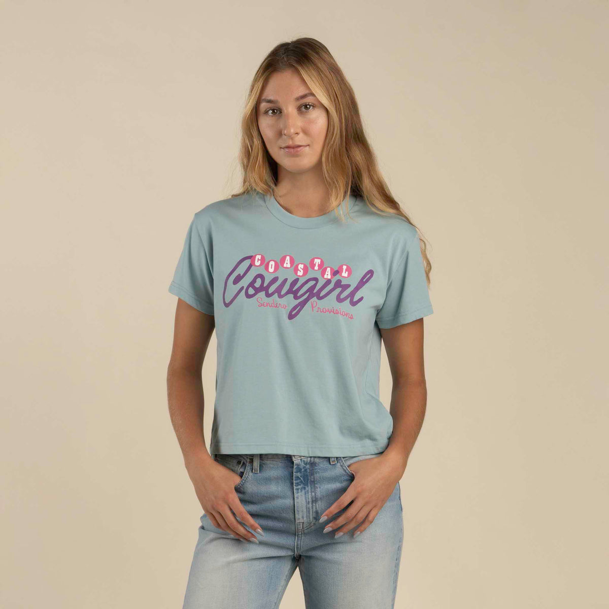 Coastal Cowgirl Boxy Tee - Sterling Blue