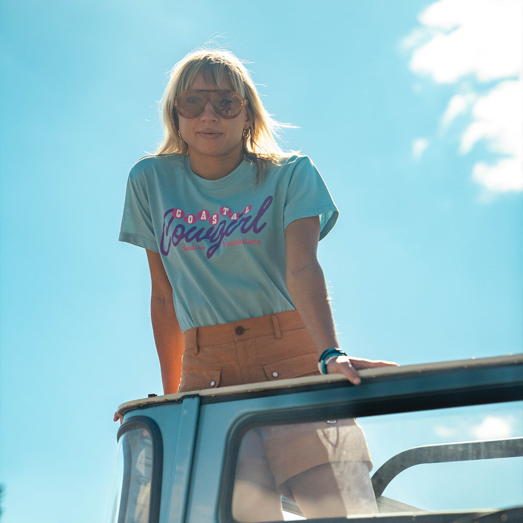 Coastal Cowgirl Boxy Tee - Sterling Blue