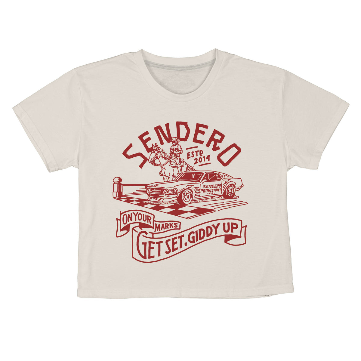 Giddy Up Boxy Tee - Vintage White
