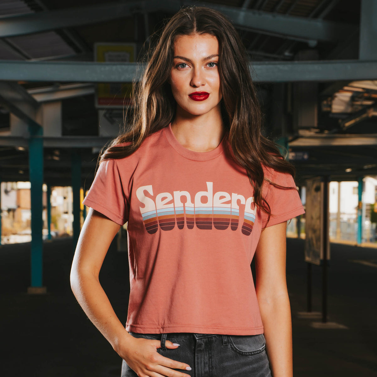 Retro Logo Boxy Tee - Dusty Mauve