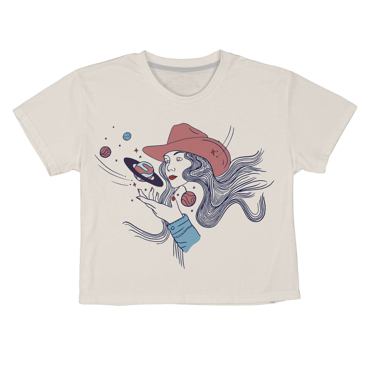 Cosmic Cowgirl Boxy Tee - Vintage White