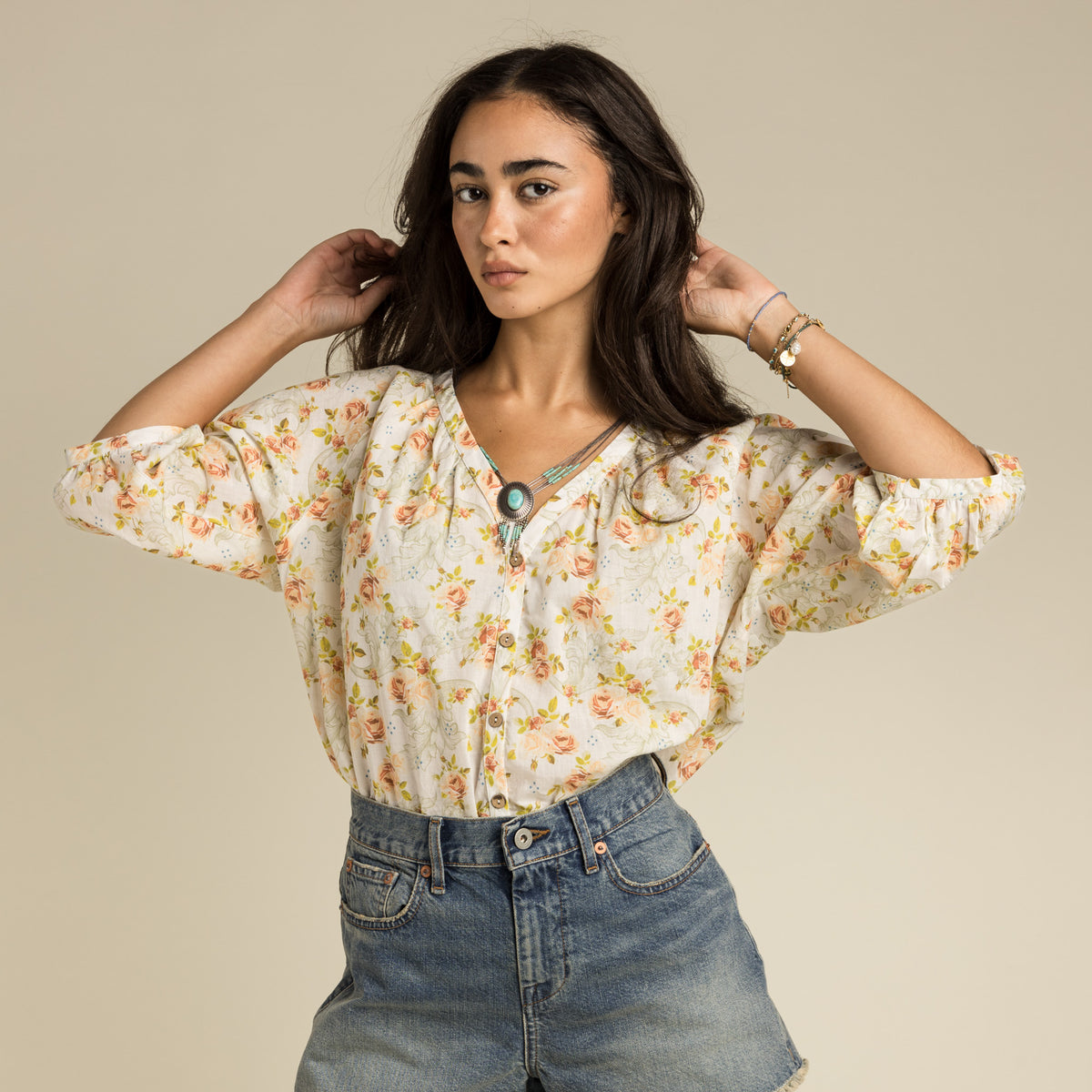 Juliette Blouse - Rose Plaid