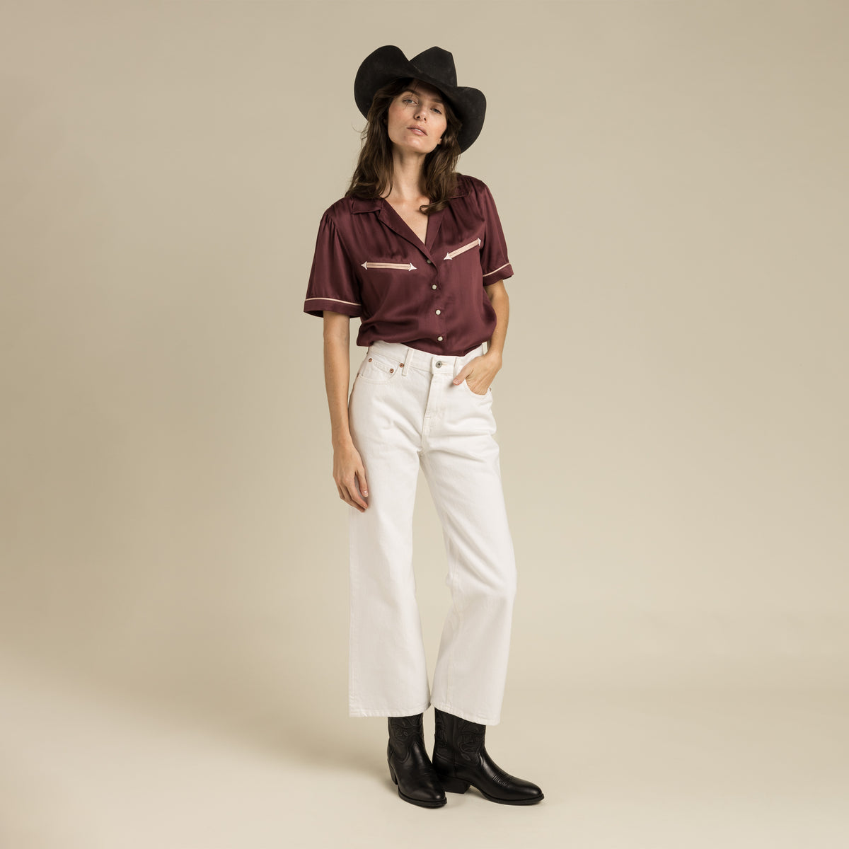 Cheyenne Western Blouse - Zinfandel