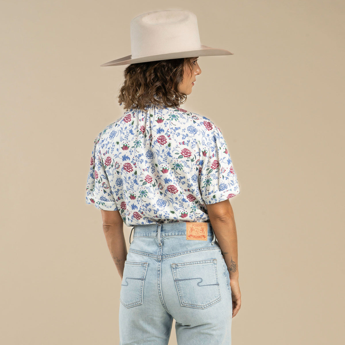 Cheyenne Western Women's Blouse - White Floral
