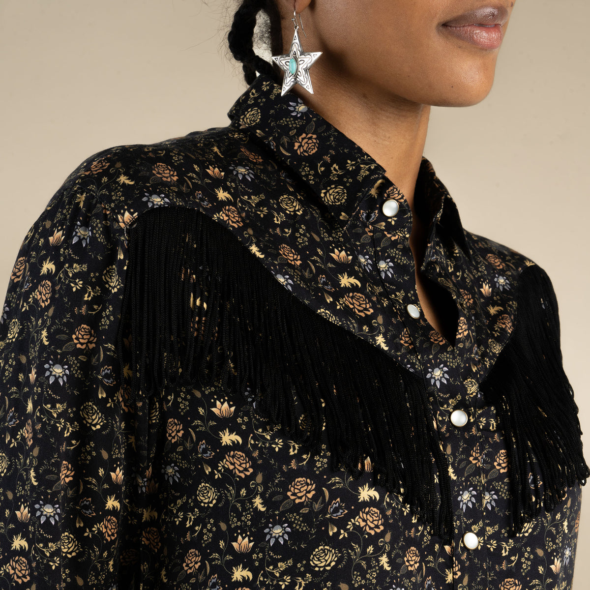June Women's Blouse - Black Floral