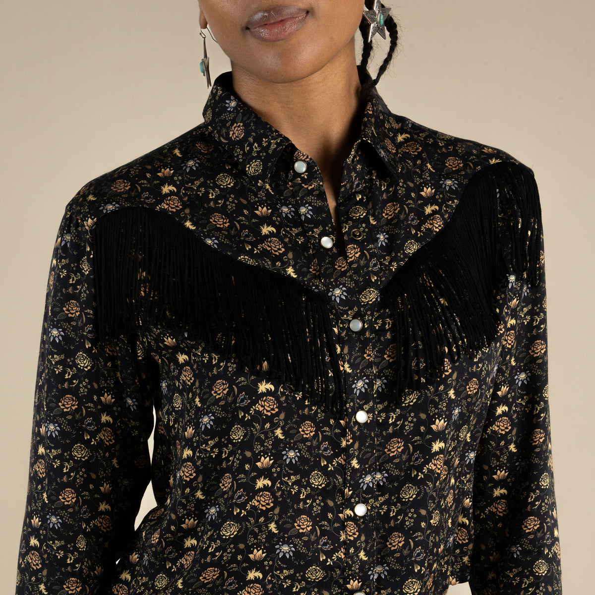 June Women's Blouse - Black Floral