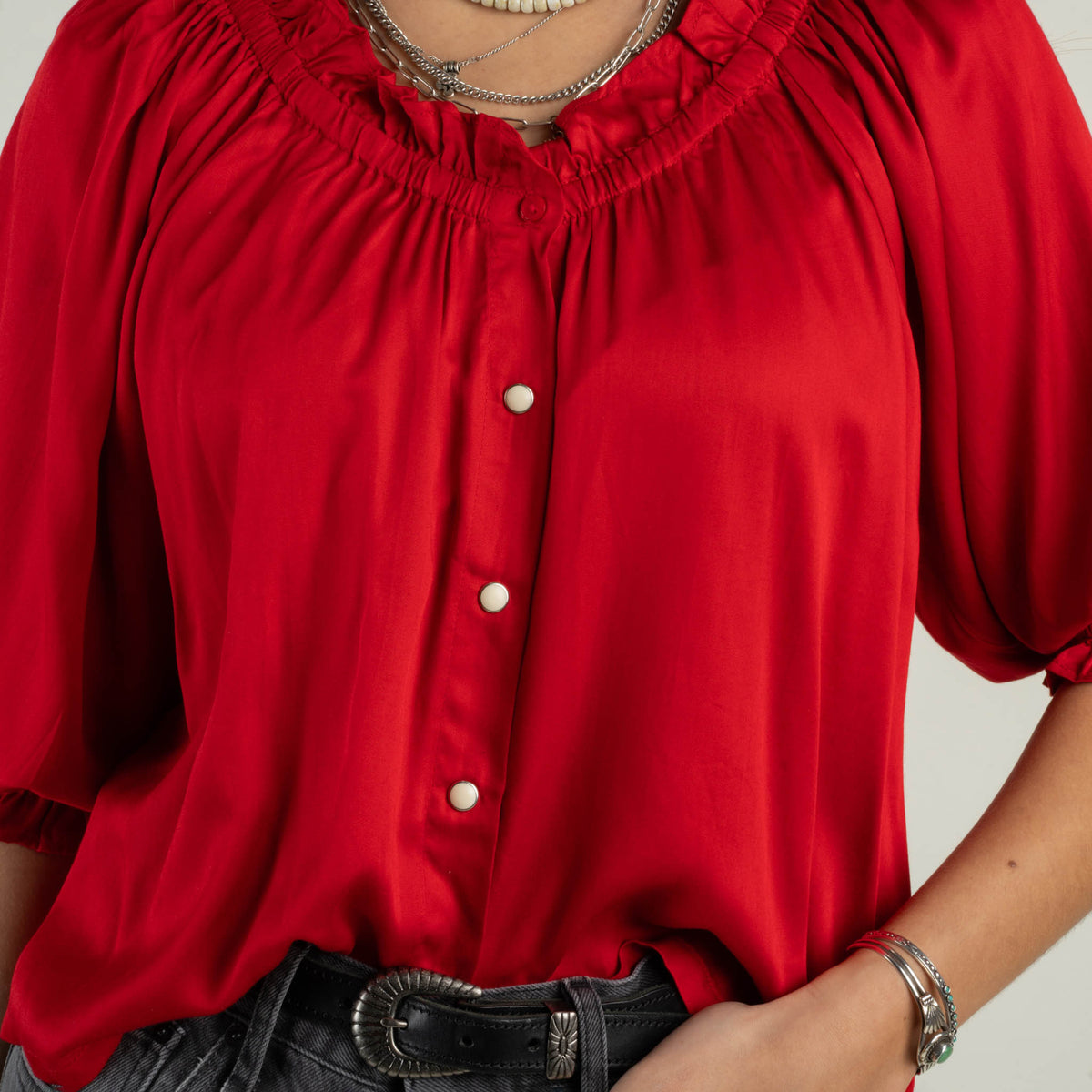 Clara Blouse - Crimson
