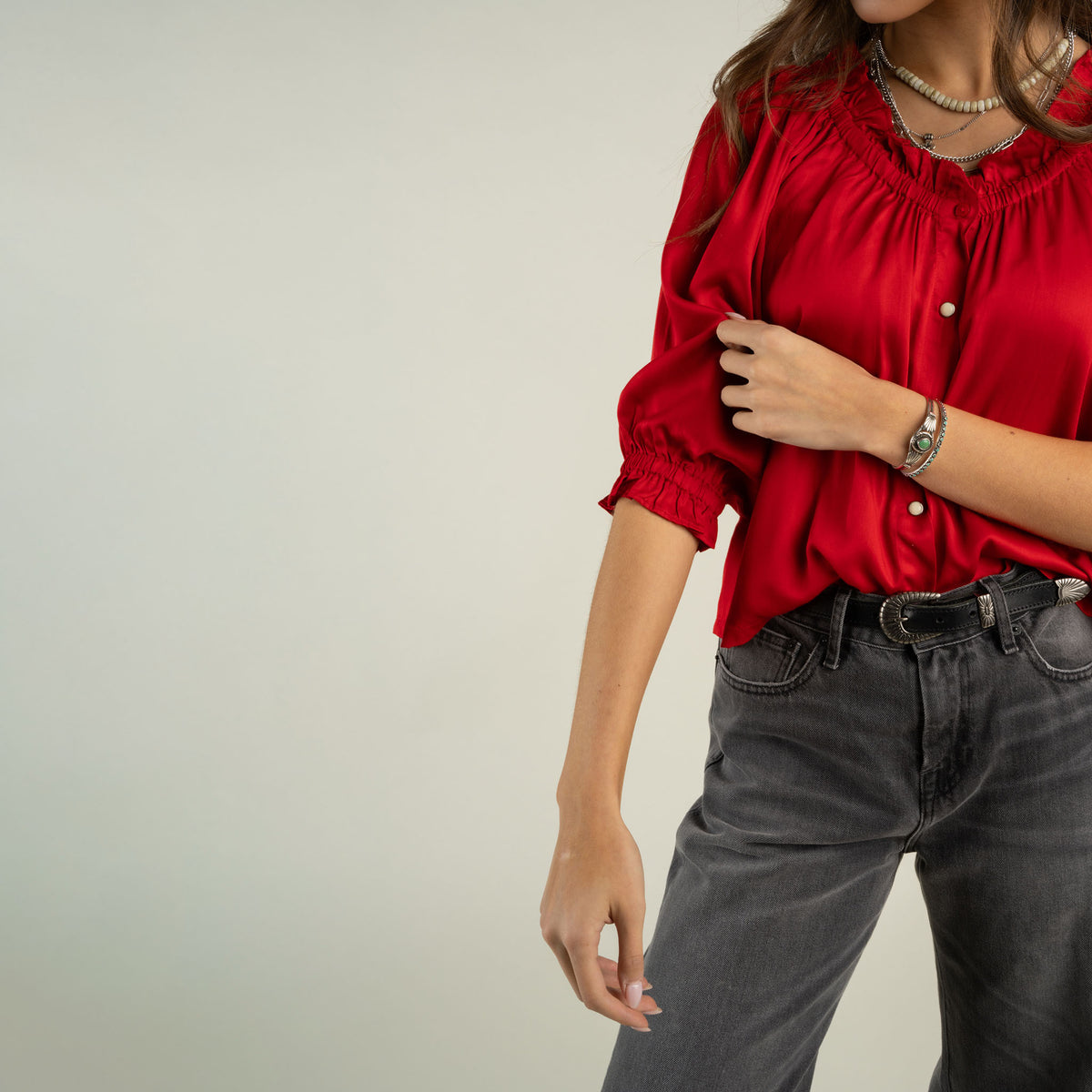Clara Blouse - Crimson