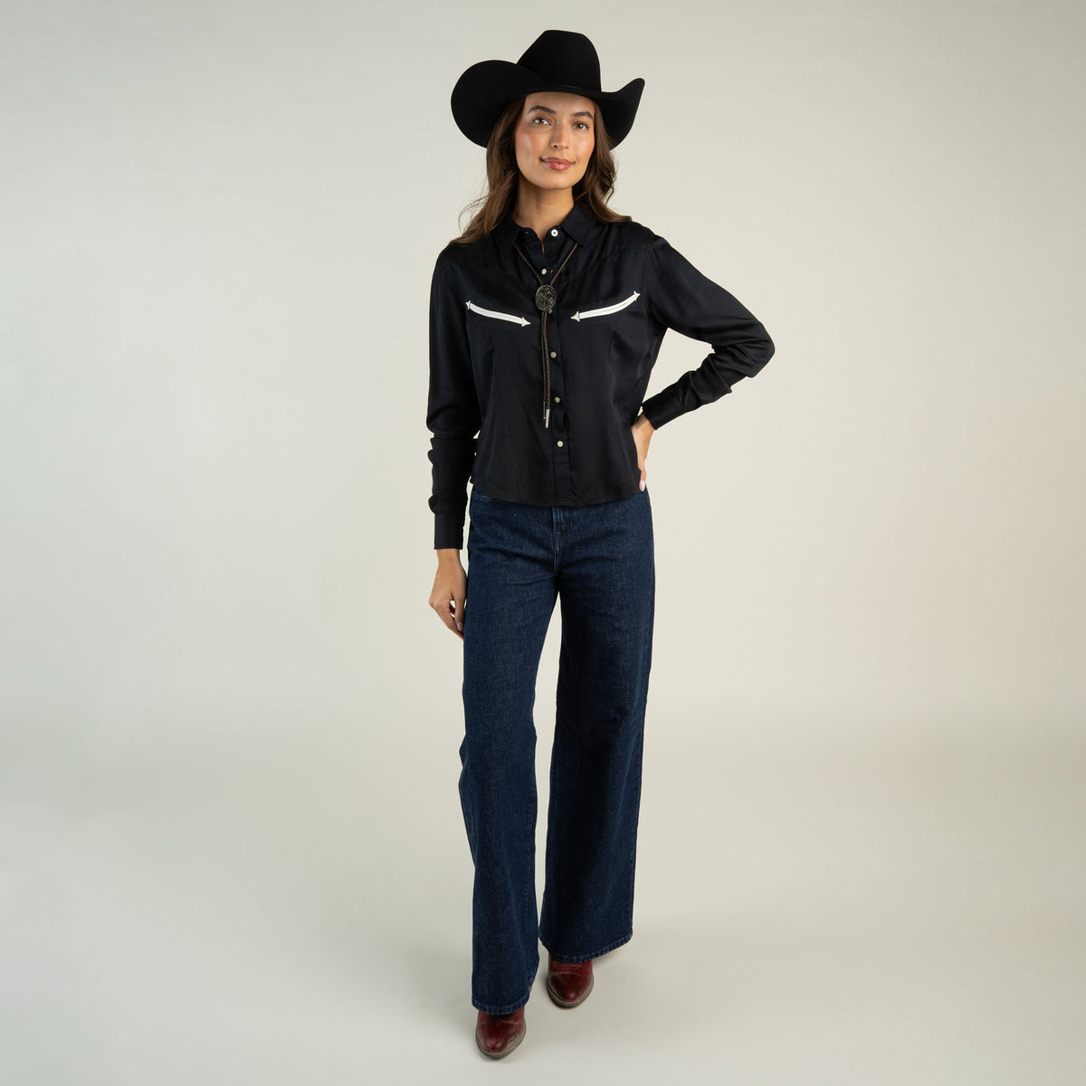 Langley Pearl Snap Blouse