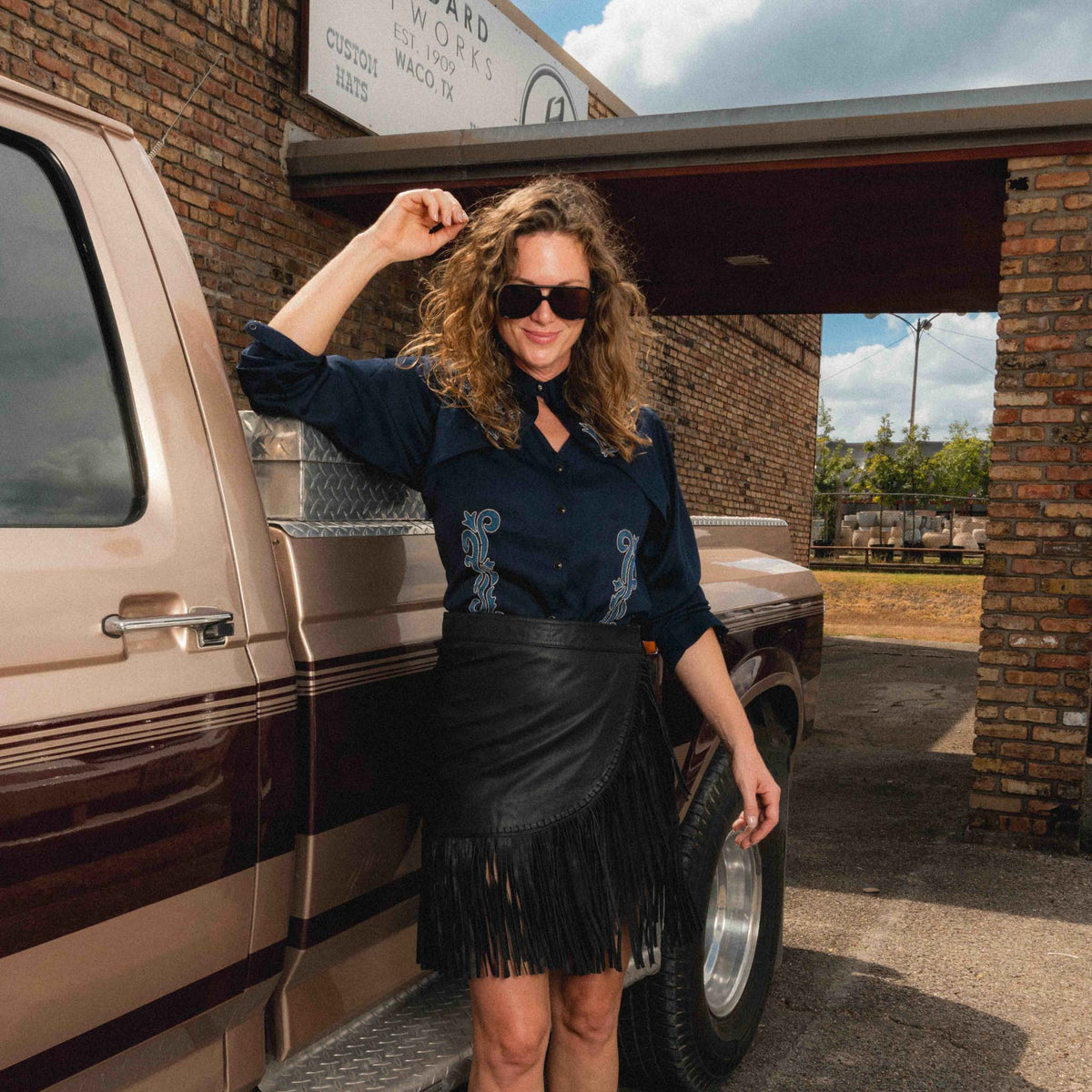 Stella Embroidered Blouse - Midnight