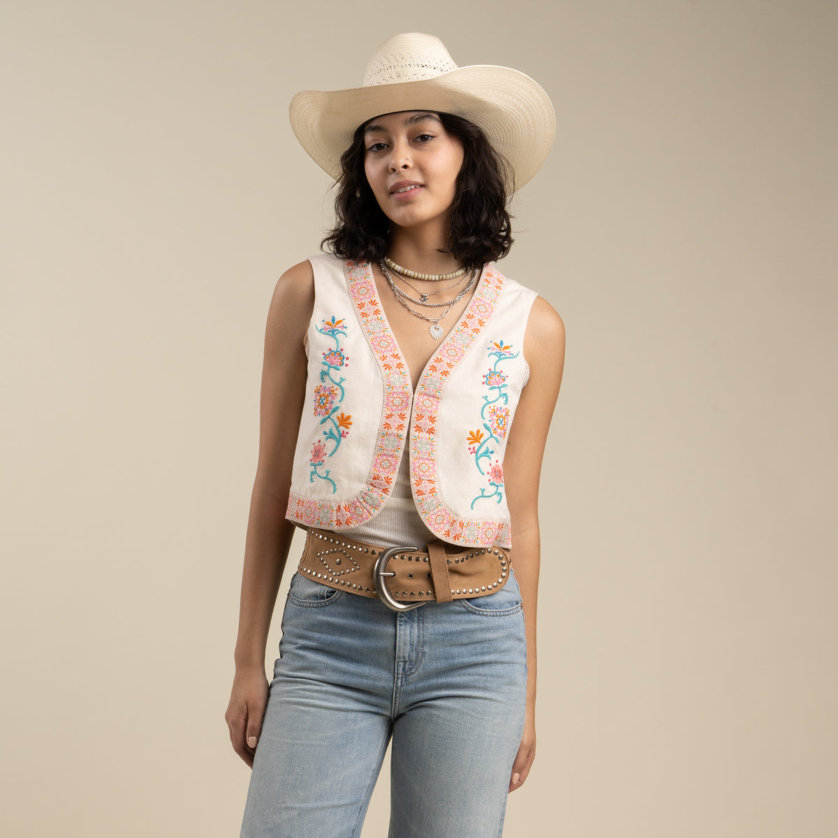 Frontier Vest - Vintage White