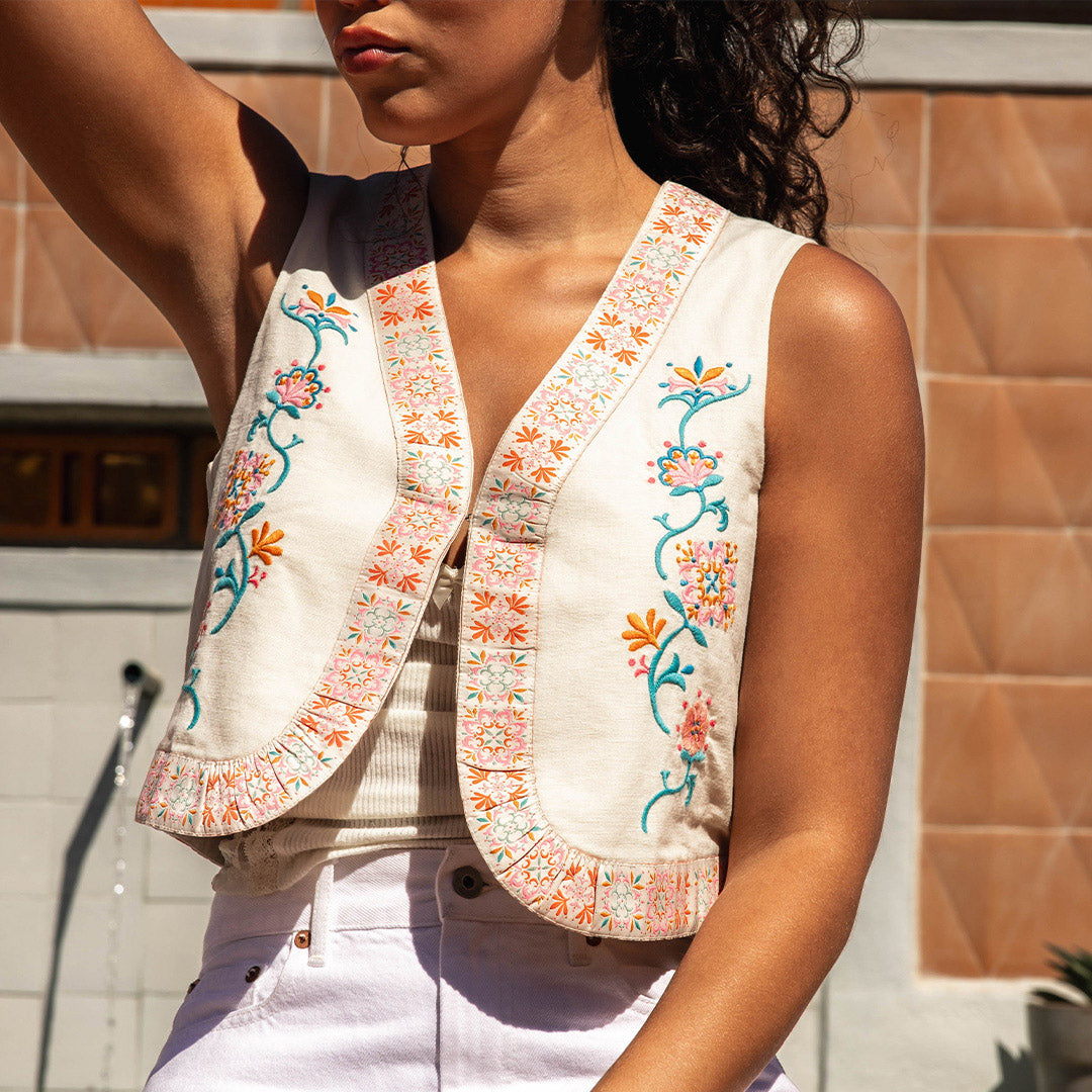 Frontier Vest - Vintage White