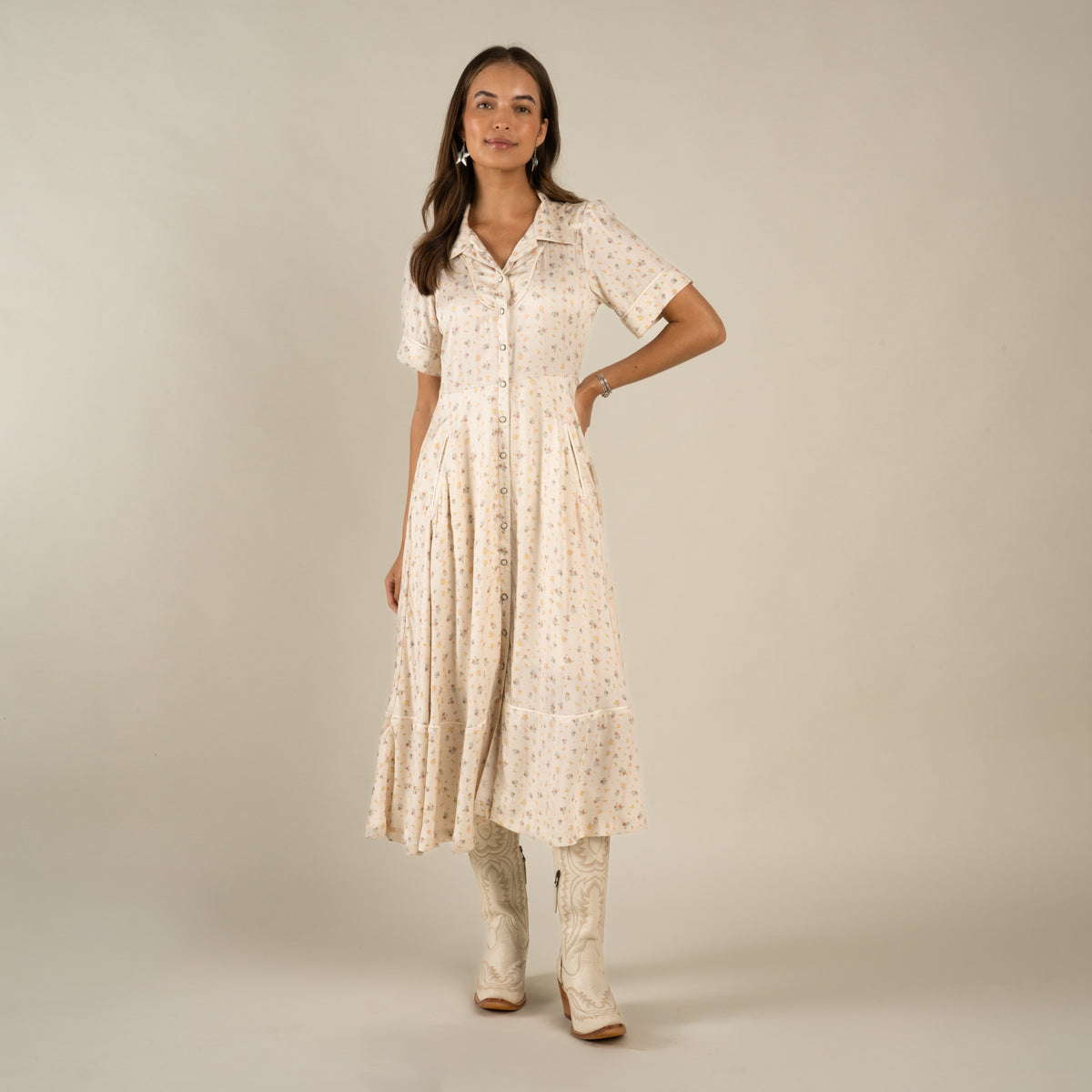 La Dahlia Dress - Dustbloom - Antique White