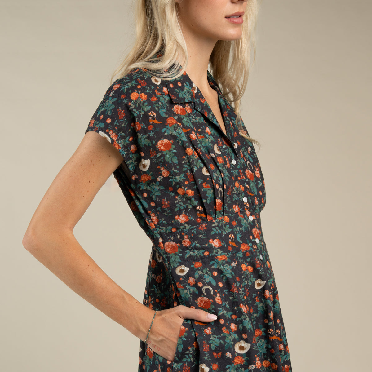 Marabella Dress - Desert Rose - Charcoal