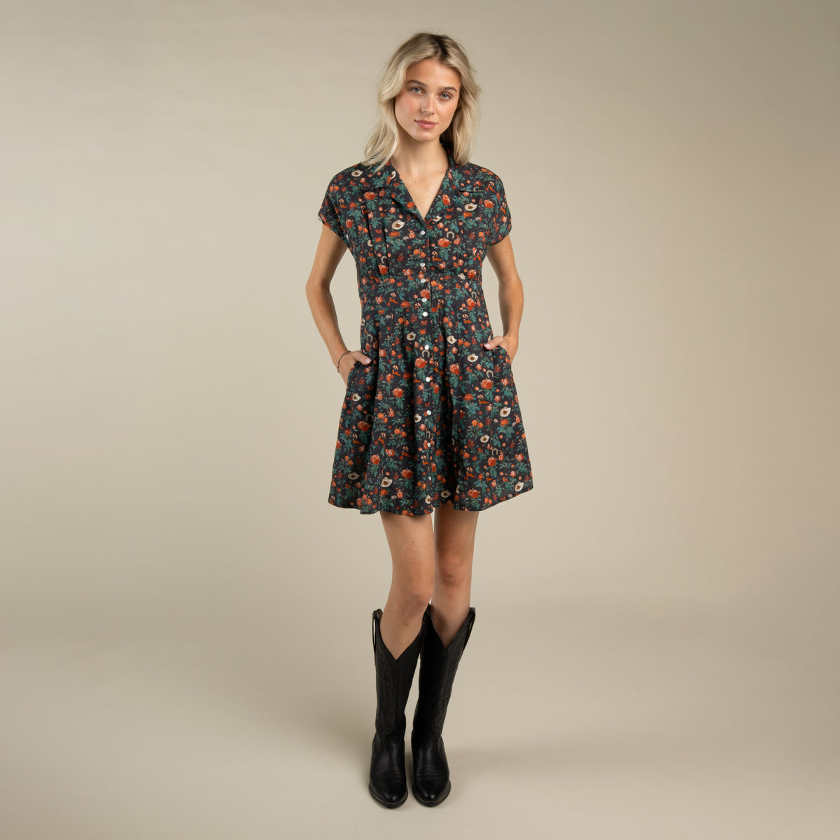 Marabella Dress - Desert Rose - Charcoal