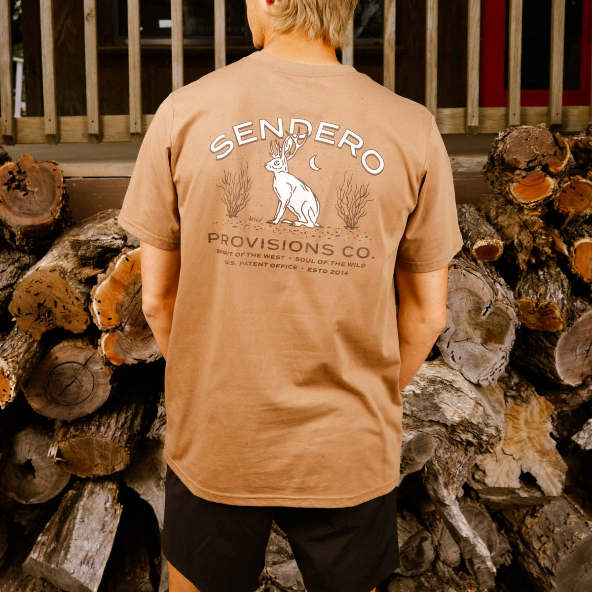 Jackalope Pocket T-Shirt - Light Brown